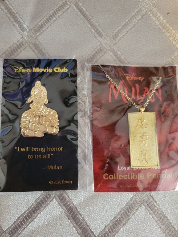 Mulan Pendant And Mulan Lapel Pin.