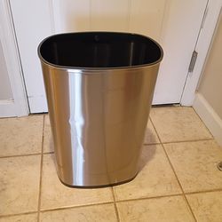 13gls open top stainless steel trash can very good condition