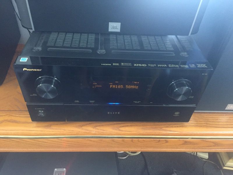 Pioneer sc-05 hd receiver, jbl esp250P, 2jbl es30, and a jbl es25 speakers