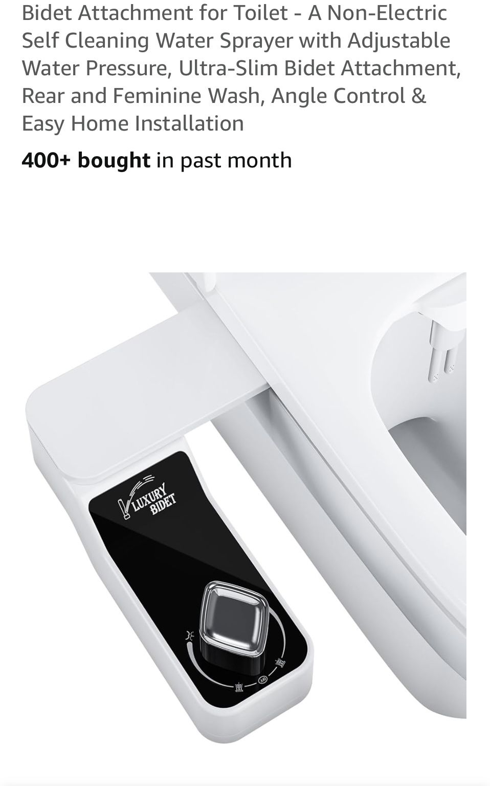 Bidet Attachment for Toilet - A Non-Electric Self Cleaning Water Sprayer with Adjustable Water Pressure, Ultra-Slim Bidet Attachment, Rear and Feminin
