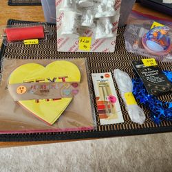 NEW CRAFT ITEMS  PAPER LETTERS GARLAND UNFINISHED FIGURES  NEEDLES PLASTIC EYES