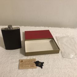 Vintage Saddler By Bosca Leather Covered Flask NIB