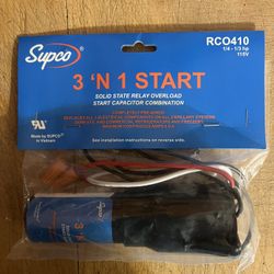 RC0410  3 n 1 - for SUPCO Refrigerator Relay Overload Start Run Capacitor