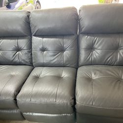Dark Grey Leather Sofa