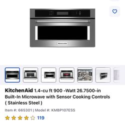 KitchenAid 1.4-cu ft 900  Built-In Microwave