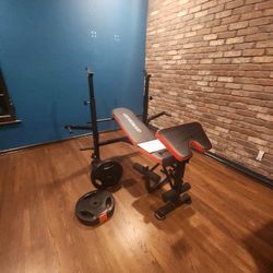 6 in 1 Workout Bench (Barbell NOT Included, 2 Set Of 1 Inch, 20lbs Plates  Included )