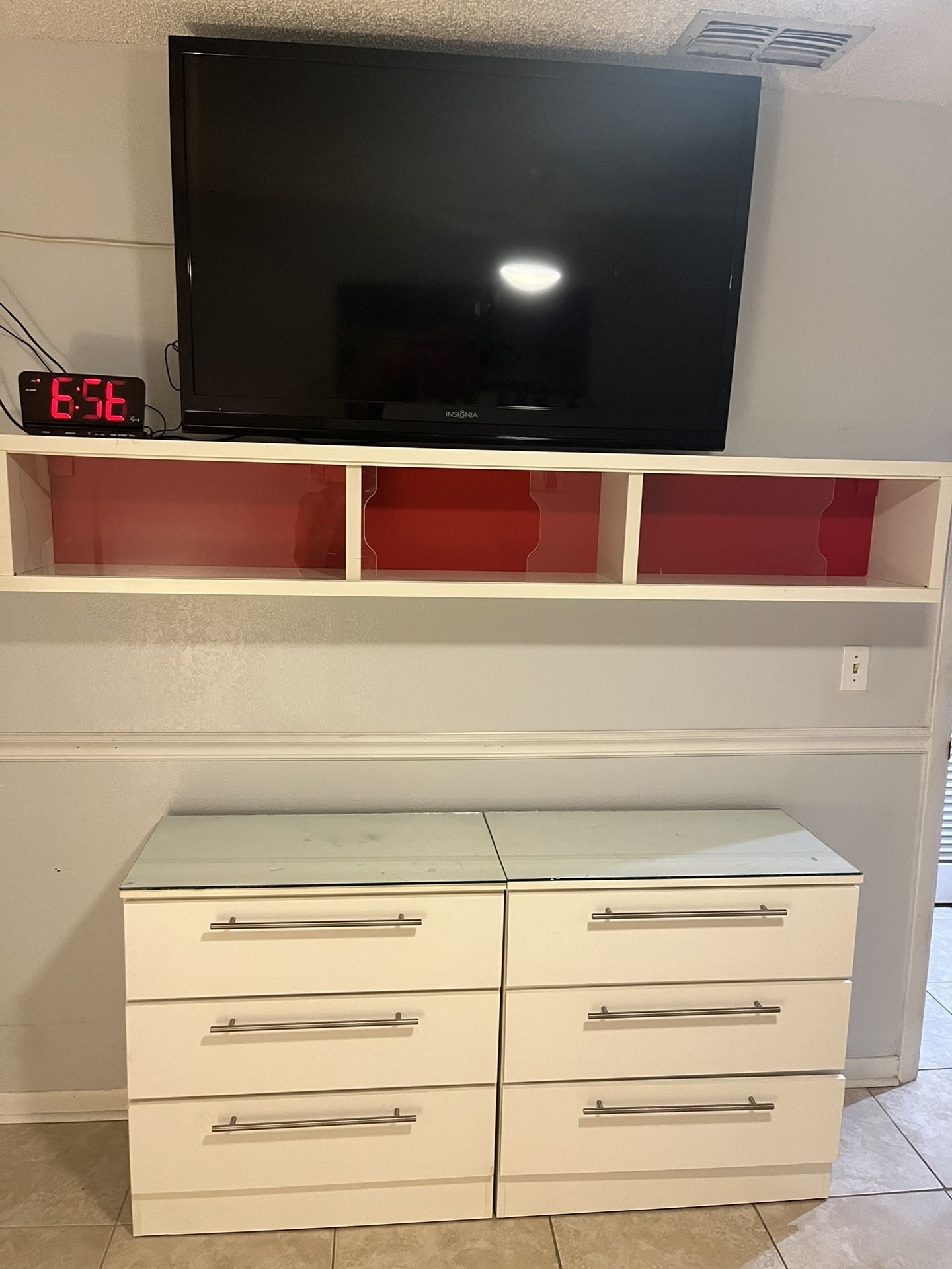 White And Red Wall Shelf