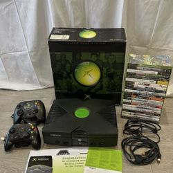 Microsoft Xbox Original Console W/ 2 Controllers In Original Box + 21 Games!