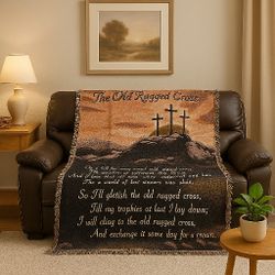 The Old Rugged Cross Tapestry Throw – Inspirational & Cozy