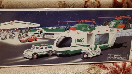 Hess Helicopter With Motorcycle and Cruiser 2001