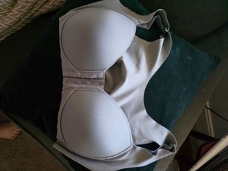 Grey front strap bra