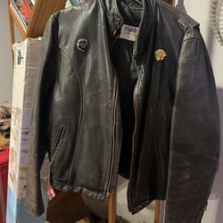 Real Leather Jacket And Vintage Pins