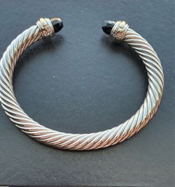David Yurman 7mm 14K/925 Bracelet with Black Onyx