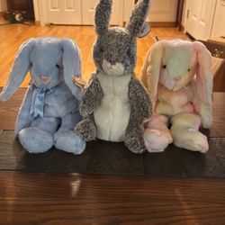 Lot Of 3 Retired TY stuffed Animal Bunnies