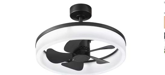 Dialstone 23 in. Indoor/Outdoor Matte Black Fandelier Ceiling Fan with Adjustable White LED with Remote Included