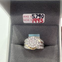2CTW 10KT YG Lab Diamond Cluster Ring 
