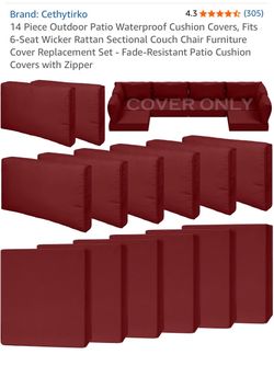 Cethytirko 14-Piece Outdoor Patio Cushion Covers