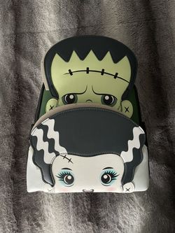 Loungefly Universal Monsters Frankie And Bride Cosplay Mini Backpack