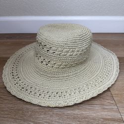 Silver Wave Boho Handmade Crochet Wide Brim Summer Hat