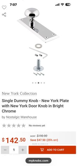 10 pieces Single dummy knob, New York style bright chrome I have 10 of them