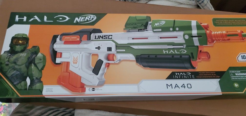 NERF - HALO MA40 - Motorized Dart Blaster - Game Code INCLUDED