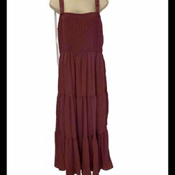 ✨New✨ Adult Women XL Plum Muave Maxi Dress Sleeveless Long Sundress Stretch 
