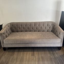Tufted Sofa-Neutral Taupe/Beige