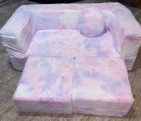Multi pink kids sectional couch sofa brand new in box