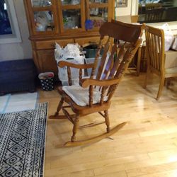 Large Solid Wood Rocker