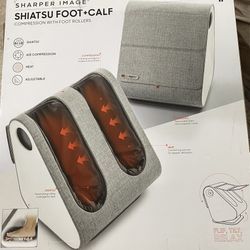 Sharper Image Shiatsu Foot + Calf Massager, Air Compression, Heat, Gray