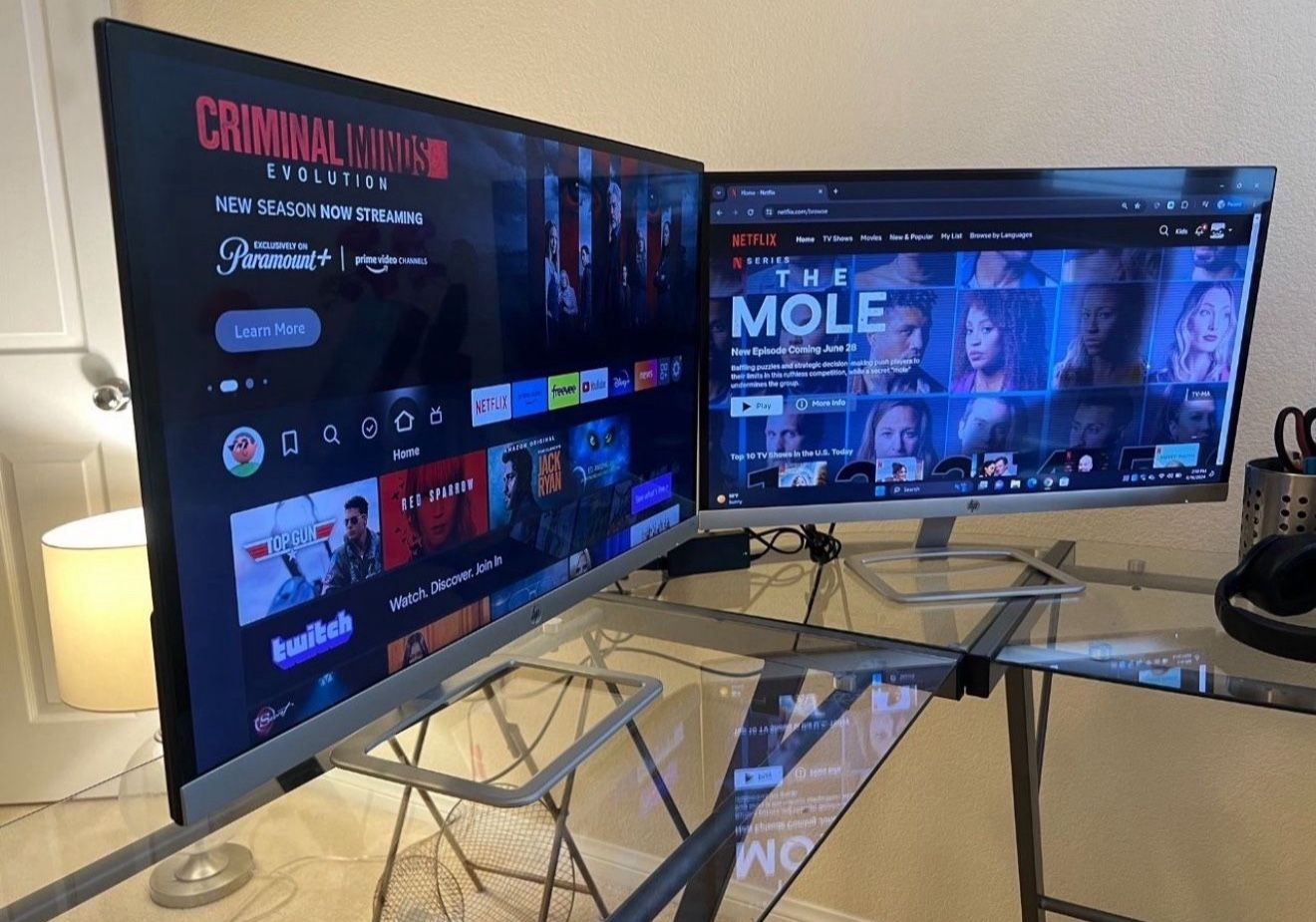 Bundle of 2 HP Screens 27" IPS LED HD Monitor