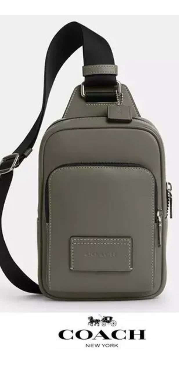 Coach Racer sling Pack Bag - Men Olive green