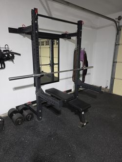Foldable Squat Rack W Spotters