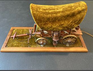 Large Vintage Covered Wagon Lamp