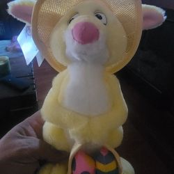 Vintage Canadian Disney Store Yellow Easter Rabbit 9" Plush Toy Team Winnie The Pooh