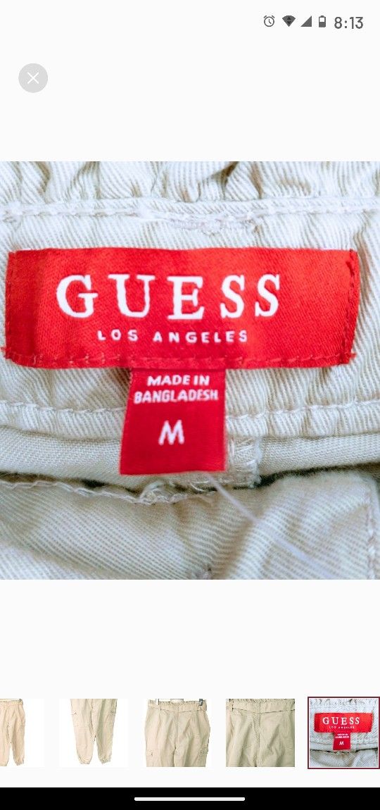 NWT Guess Khaki Padgett Twill Women's Cargo Pants.