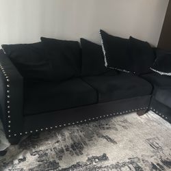 Black L Shape Sofa 