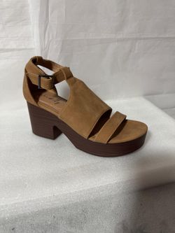 Tan Platform Block Heel Sandal