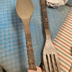 Comically Large Tiki Spoon And Fork