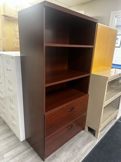 OFFICE/HOME FILE CABINET 2 DRAWERS LATERAL COMBO BOOKCASE