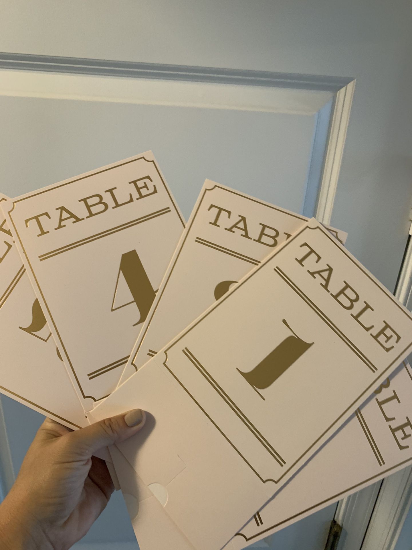 Tent Table Numbers 1-5 Gold