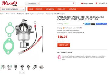 Carburetor 2085333s for Kohler 20 853 01-S 02-S 14-S 16-S 33-S 42-S 43-S for Kohler SV590 SV591 SV600 SV601 SV610 SV620 CV CV490 CV491 CV492 CV493 En