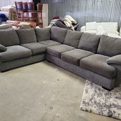 Gray Deep Seated Sectional Sofa