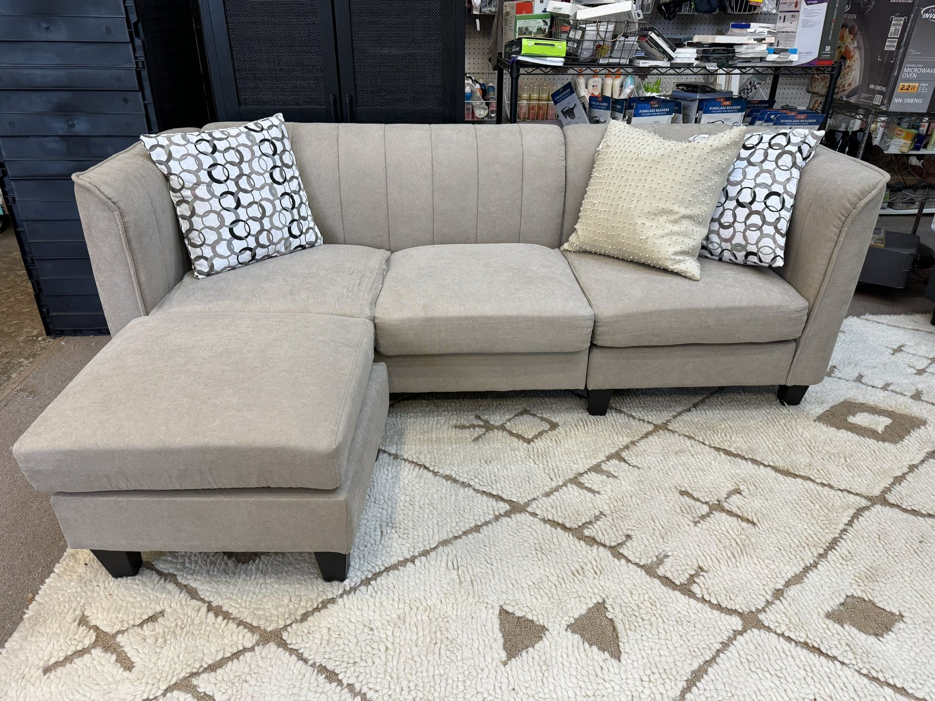 Small Sofa With Ottoman , Great Apartment Size Playroom , Classroom New Fully Assembled