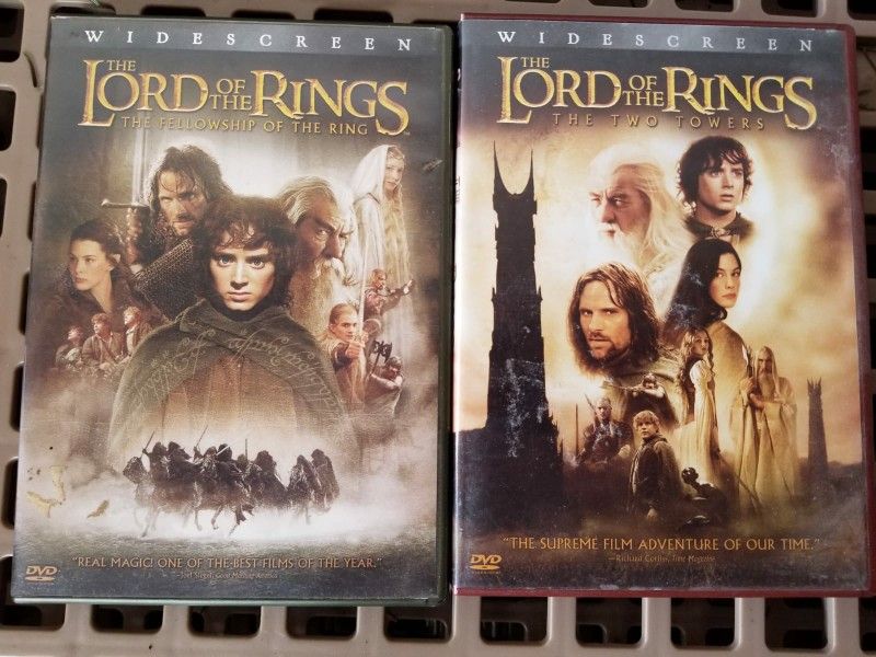 LORD OF THE RINGS MOVIES 1 & 2 WITH BONUS DISCS INCLUDED