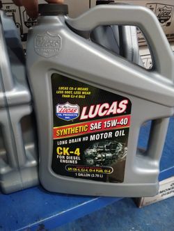 Lucas Synthetic Oil 15W-40 SAE 4 Gallons