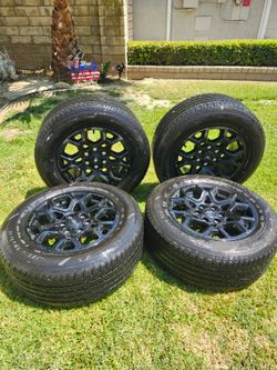 4 take off tires and aluminum allow wheels from 2025 F150.  Less than 2k miles on them