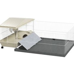 Small Animal Cage~NEW~ w Removable Pet Playpen, Guinea Pig Cage wWaterproof Pad, Hay Feeder, Water Bottle, Food Dish