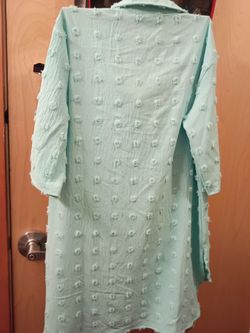 Mint Green Textured Dot Tunic Top