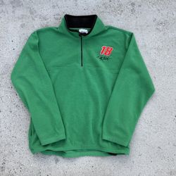 Green Dale Earnhardt Jr. 18 NASCAR quarter zip fleece size medium 